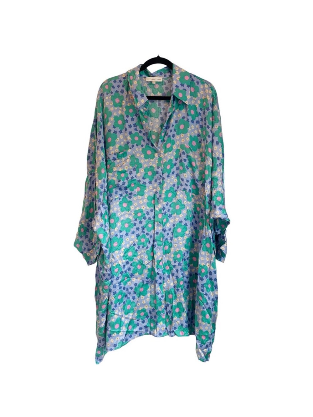Anthropologie Corey Lynn
Calter Printed Shirt Dress Long Sleeve Blue Size2X NWOT - Picture 7 of 14